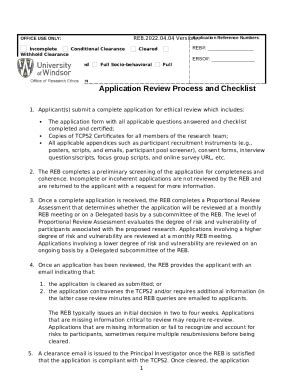 REB Application - University of Windsor Doc Template | pdfFiller