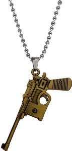M Men Style Pistol Long Gun Pendant Sterling Silver Bronze Pendant ...
