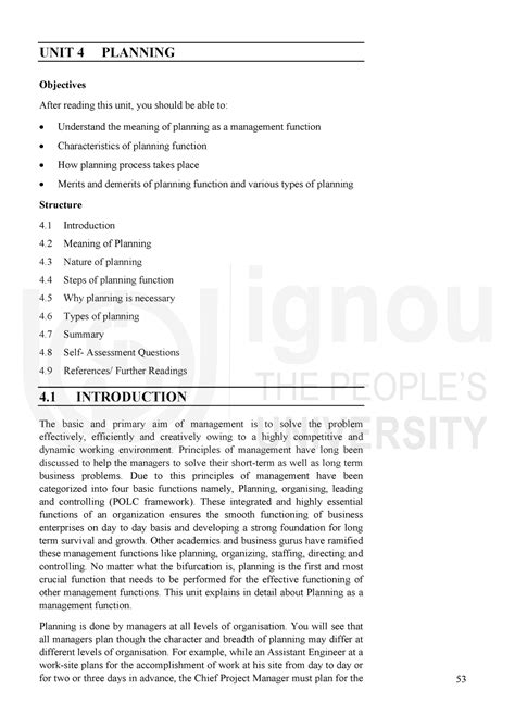 Unit-4 - askjahkjhkjg - Planning UNIT 4 PLANNING Objectives After ...