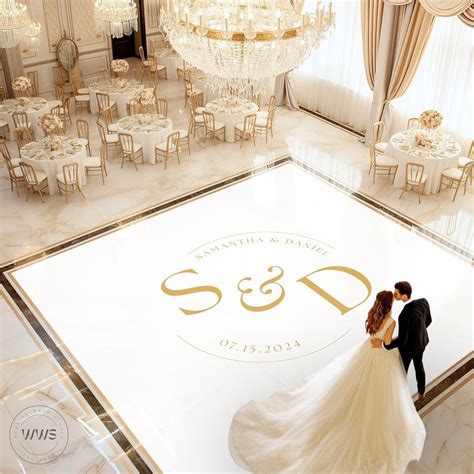 Custom Wedding Dance Floor Wrap | Self Stick Dance Floor | Gold ...