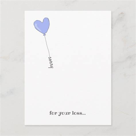 Sorry for Your Loss - Sweet Lilac Balloon Sympathy Postcard | Zazzle | Hand painted card ...