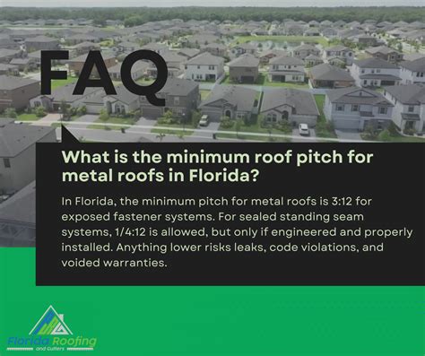 Minimum Roof Pitch for Metal Roofs | Florida FBC Guide