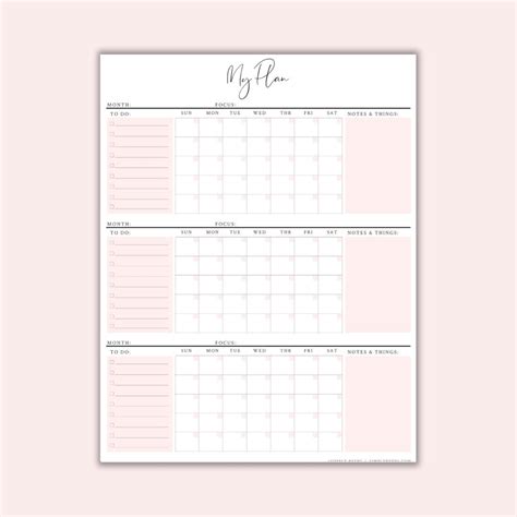 Free Printable Three Month Calendar - Free Printable Template