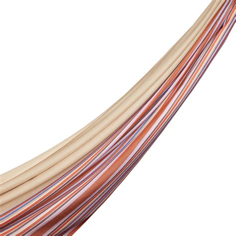 Mink Rainbow Striped Cotton Silk Scarf |İpekevi
