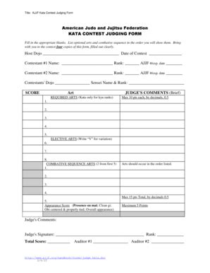 Kata Judging Form 2010 Larry Carter - American Judo And Jujitsu ...