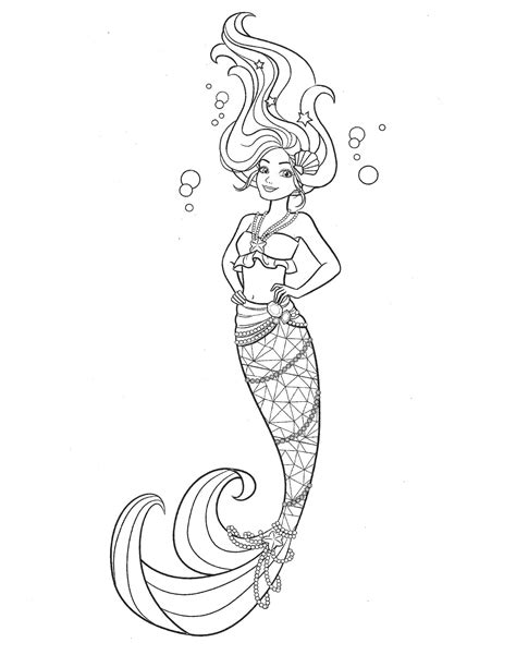 Barbie Mermaid Coloring Pages - Barbie Mermaid Fish Coloring Page ...