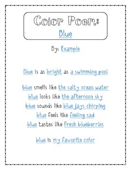 Image result for Color My World Poem Examples