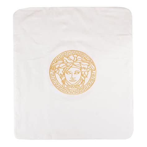 White & Yellow Blanket With Medusa Embroidery | Les Petits - Les Petits