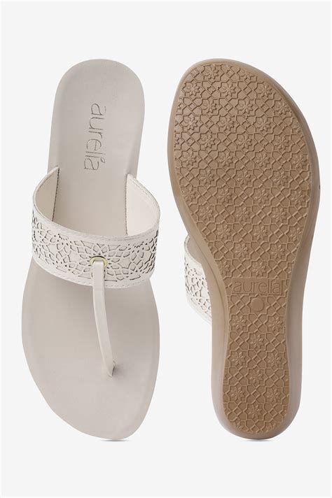 Buy Aurelia Laser Cut Ecru Almond Toe Wedge Online for Woman | Shop for ...