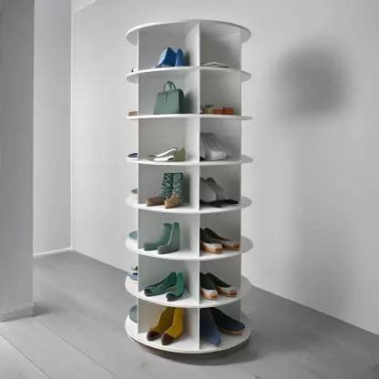 WUDCAFE Wud Cafe 7 Tier Rotating Shoe Rack Tower, Spinning Shoe Display ...