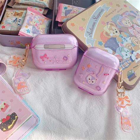 Cute Cartoon Teddy Bear AirPods AirPodsPro AirPods3 Case Purple Pink ...