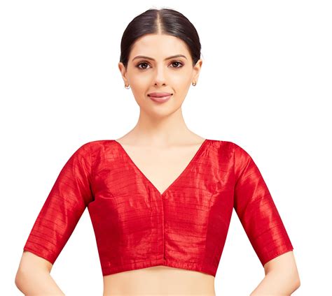 Women's Red Raw silk Blouse (Design 2721) – Studio Shringaar