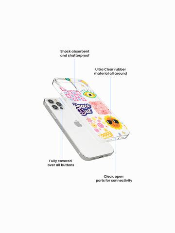 Peace cool Sticker Printed Clear Silicone Cover – The Objects In