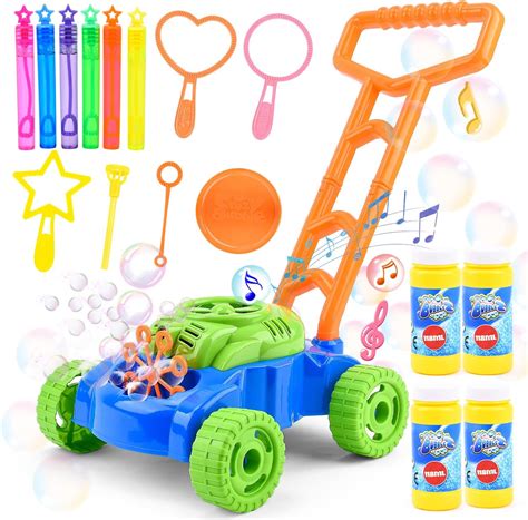 Amazon.com: Fegalop Bubble Lawn Mower for Kids Automatic Bubble Blower ...