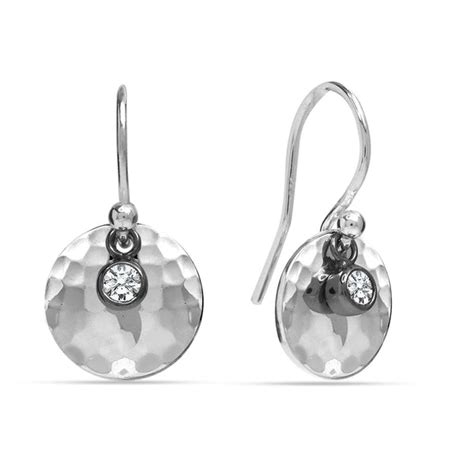 LeCalla - Buy 925 Sterling Silver Mini Crystal Disc Dangling Italian ...
