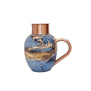 KUVI Pure Copper Hammered Printed/Meena/Enamel Apple Jug, 100% Pure ...