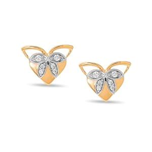 Ballet of Heart 14 kt Pure Gold & Diamond Stud Earring : Amazon.in ...