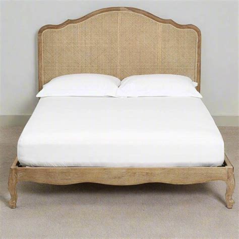 Teak Wood Bed with Rattan Accents | French Country Elegance | Buy ...