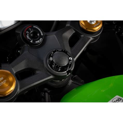 Gilles Tooling Top Yoke Nut Acma Aluminum M28x1.0 Black For Kawasaki Zx ...