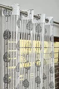Shree Haridas Polyester Fancy Transparent Sheer Print Tissue Net Window ...