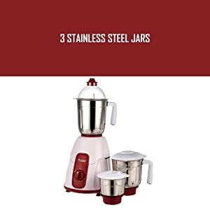 Buy Prestige Elegant Mixer Grinder, 750W, 3 Stainless Steel Jar and 1 ...