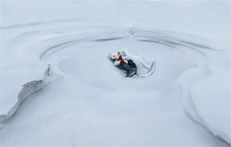 Download wallpaper girl, snow, pose, section situations in resolution ...