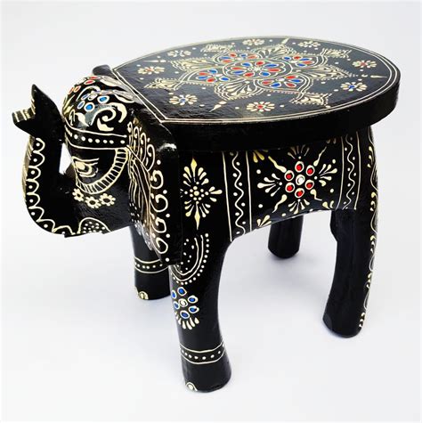 LAMANSH Handcrafted and Emboss Painted Colorful Wooden Elephant Shape ...