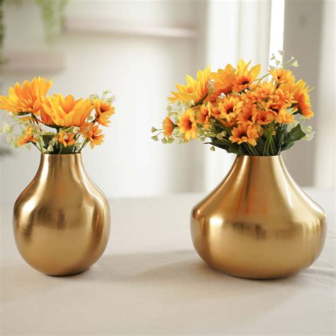 Golden Droplet Vase, Set of 2