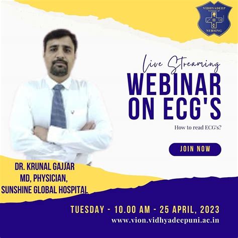 Webinar on ECG’s – Vidhyadeep Institute of Nursing