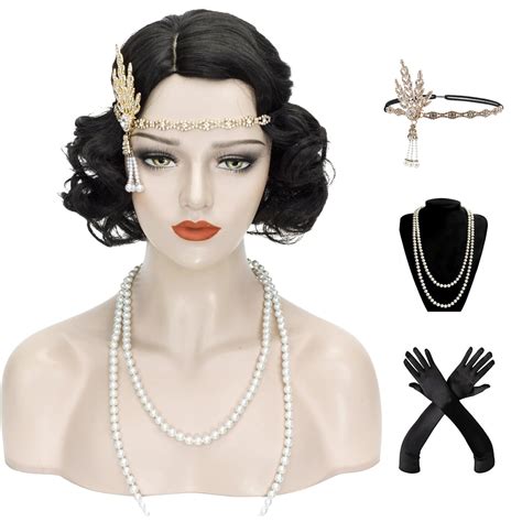 Wiggy Mermaid 1920s Finger Wave Wig Women Black 30s Vintage India | Ubuy
