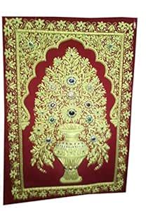 Buy Sai International Hand Made Velvet Zari Hanging Carpet With Semi ...