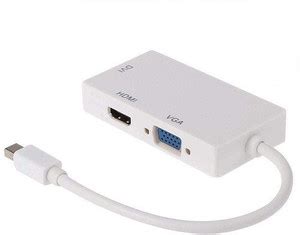 JAMUS TV-out Cable Mini DisplayPort (thunderbolt) to DVI VGA HDMI 3 In ...