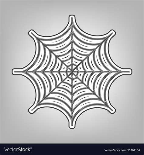 Spider on web pencil sketch Royalty Free Vector Image