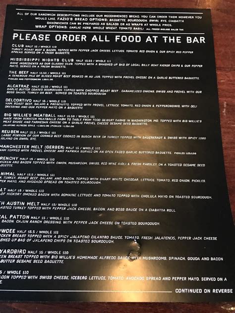 Menu at The Gramophone pub & bar, St. Louis