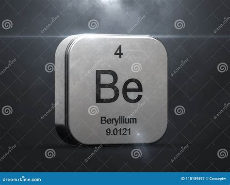 Beryllium Element from the Periodic Table Stock Illustration ...