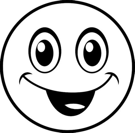 Cute emoji black and white coloring page | Premium AI-generated vector