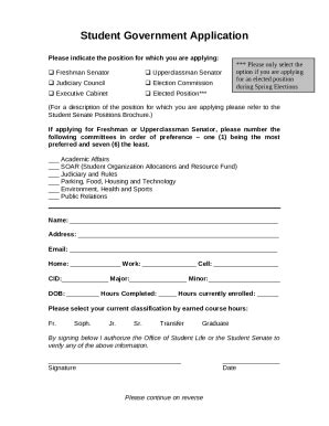 Statements of Purpose for Student Government Candidates Doc Template ...