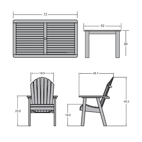 highwood Hamilton 7 Patio Dining Set Plastic Rectangle Table with 6 ...
