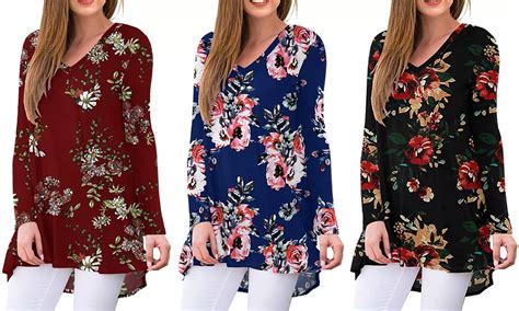 Women's Print Long Sleeve Tun... | Groupon Goods