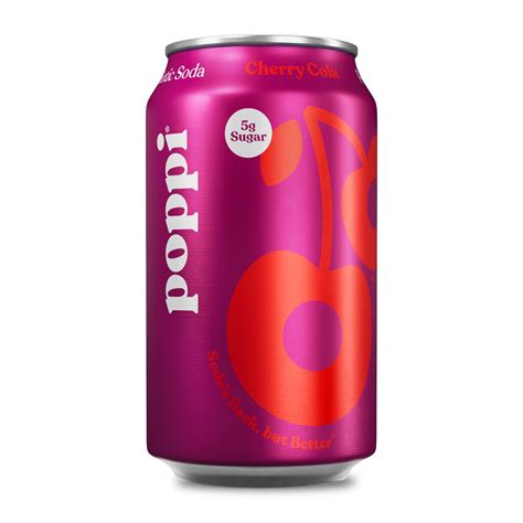 poppi Cherry Cola Prebiotic Soda with 5g Sugar, Apple Cider Vinegar ...