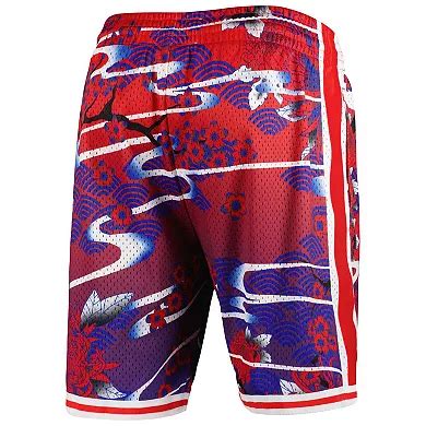 Men's Mitchell & Ness Red Philadelphia 76ers Lunar New Year Swingman Shorts