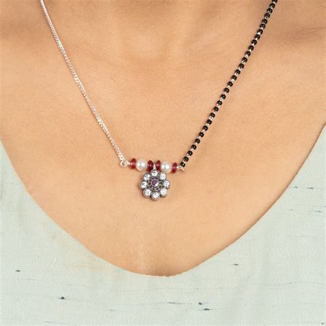 Prabha Pearls Mangalsutra with Cut Stone Pendant