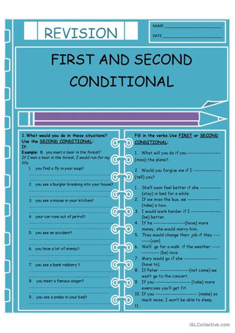 Image result for First and Second Conditional Exercises PDF