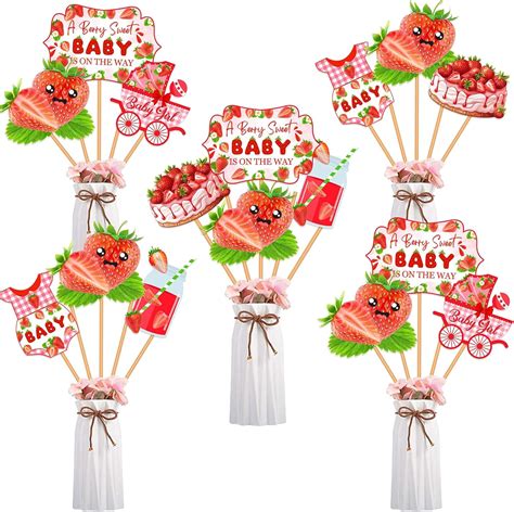 Amazon.com: Balterever Strawberry Baby Shower Decorations for Girl ...