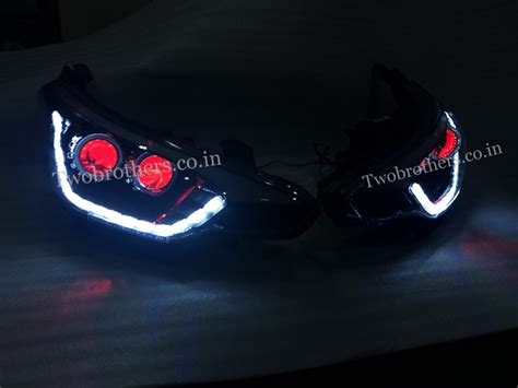 New Elite i20 Dual Projector Headlights with Ultra Matrix DRL with Red ...