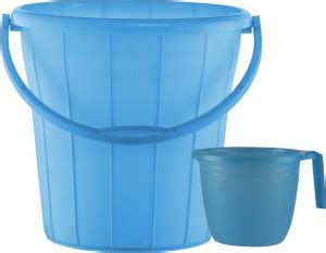 POLYSET Plastic Frosty Bucket 18Ltr & Riya Mug 1Ltr Combo, 18 L Plastic ...
