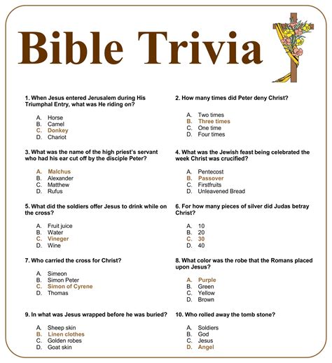 Printable Bible Trivia Games - We Love Printables
