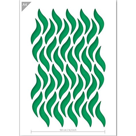 Qbixwaves Stencil Wave Pattern Stencil Pattern Stencil A4 Size Reusable ...