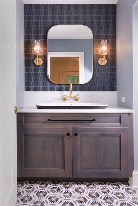 Dramatic Powder Room Makes a Statement with Tile - Normandy Remodeling