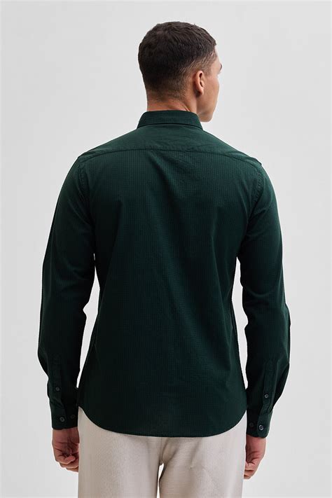 Buy Men's Dark Green Checks Slim Fit Shirts Online | Snitch – SNITCH